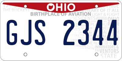 OH license plate GJS2344
