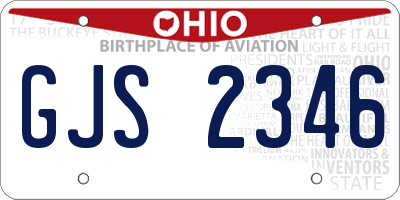 OH license plate GJS2346