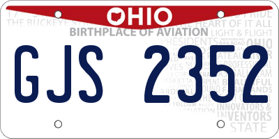 OH license plate GJS2352