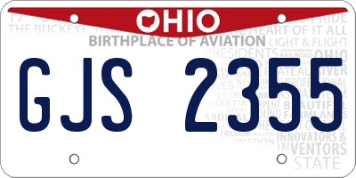 OH license plate GJS2355