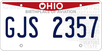OH license plate GJS2357