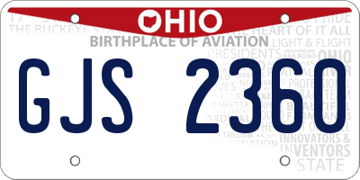 OH license plate GJS2360