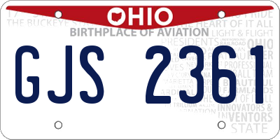 OH license plate GJS2361