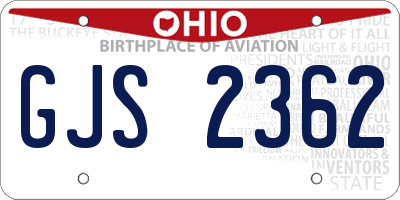 OH license plate GJS2362