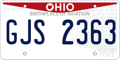 OH license plate GJS2363