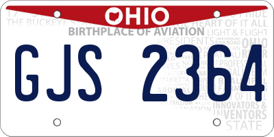 OH license plate GJS2364