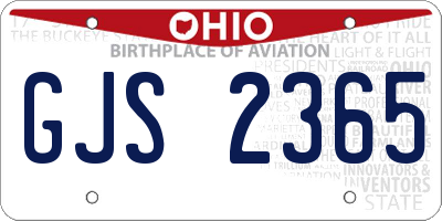 OH license plate GJS2365