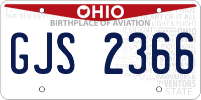 OH license plate GJS2366