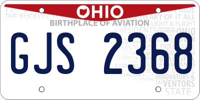 OH license plate GJS2368