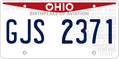 OH license plate GJS2371
