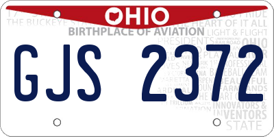 OH license plate GJS2372