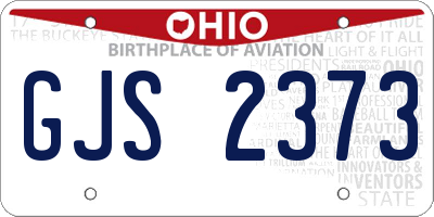 OH license plate GJS2373