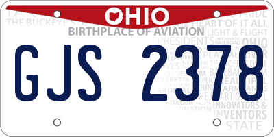OH license plate GJS2378