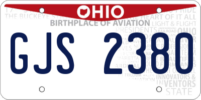 OH license plate GJS2380