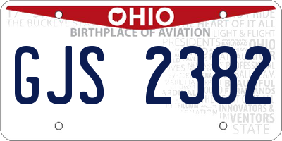 OH license plate GJS2382