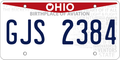 OH license plate GJS2384