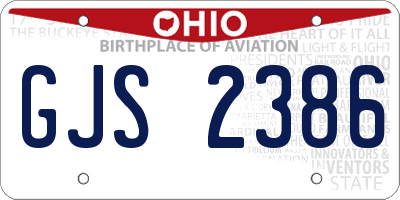 OH license plate GJS2386