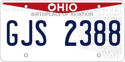 OH license plate GJS2388