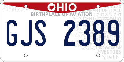 OH license plate GJS2389
