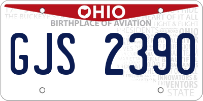 OH license plate GJS2390