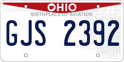 OH license plate GJS2392