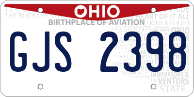OH license plate GJS2398