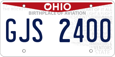 OH license plate GJS2400