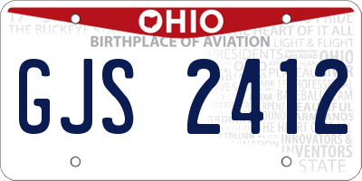 OH license plate GJS2412