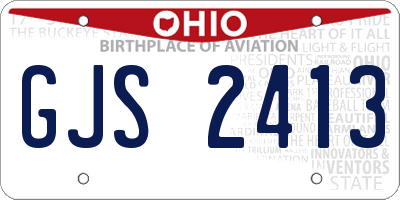 OH license plate GJS2413