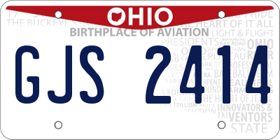 OH license plate GJS2414