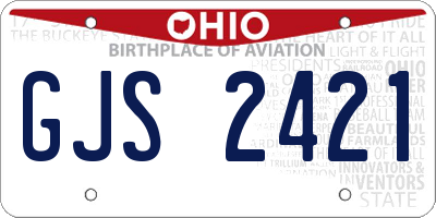 OH license plate GJS2421