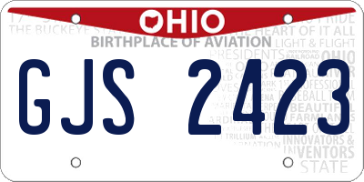 OH license plate GJS2423