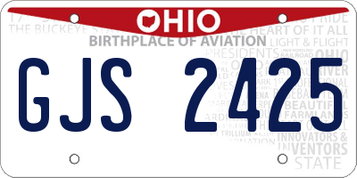 OH license plate GJS2425