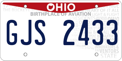 OH license plate GJS2433