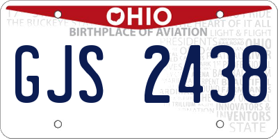 OH license plate GJS2438