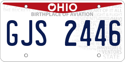 OH license plate GJS2446