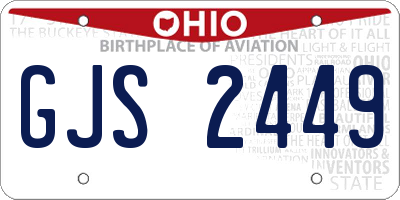 OH license plate GJS2449