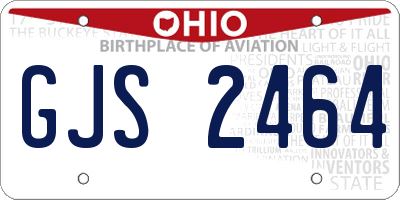 OH license plate GJS2464