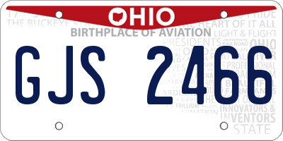 OH license plate GJS2466