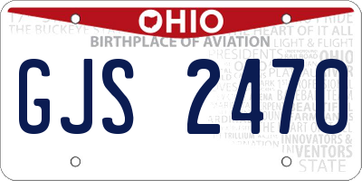 OH license plate GJS2470