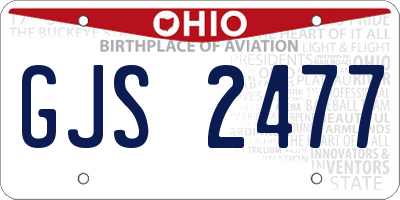 OH license plate GJS2477