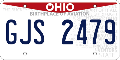 OH license plate GJS2479