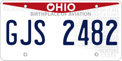 OH license plate GJS2482