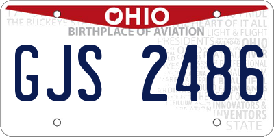OH license plate GJS2486