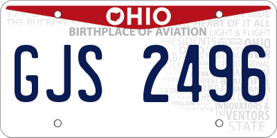 OH license plate GJS2496