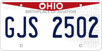 OH license plate GJS2502