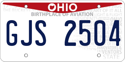 OH license plate GJS2504