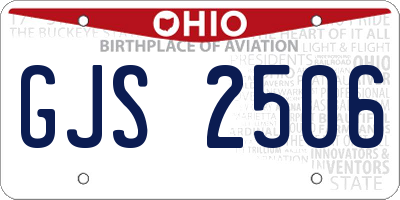 OH license plate GJS2506