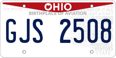 OH license plate GJS2508