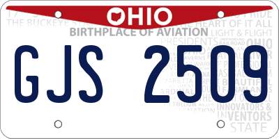 OH license plate GJS2509